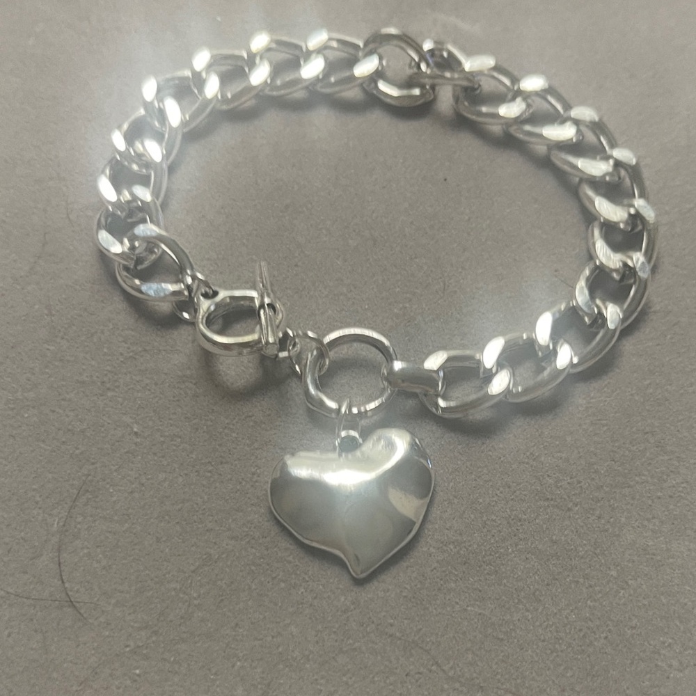 Silver Heart Charm Bracelet